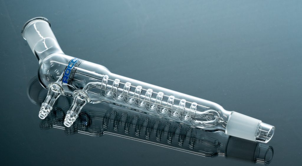 Micro Reflux Coil Condenser, 75° Angled Neck Rocco Scientific